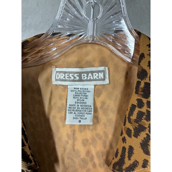 Vintage 90s Y2K Leopard Print Maxi Wrap Dress 8 Mobwife Dress Barn Vamp Preppy - Picture 11 of 16